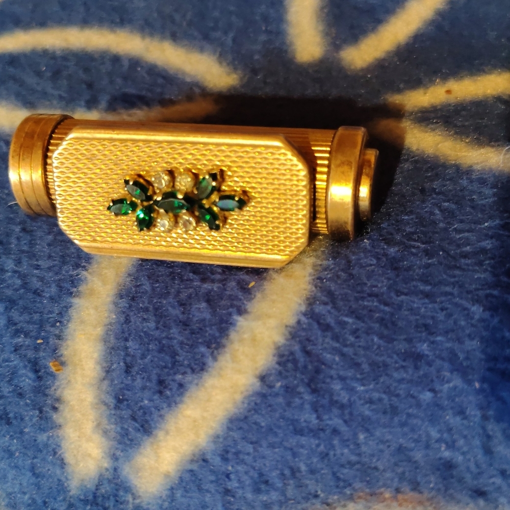 Vintage Corona Paris Lipstick Holder With Mirror Gold